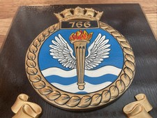 HAND PAINTED ROYAL NAVY, 766 SQUADRON FLEET AIR ARM (FAA) MILITARY PLAQUE/SHIELD