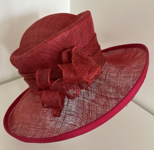 Ladies cerise pink wedding hat - wedding,