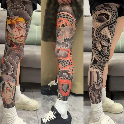 Printed tights fishing elastic - printed,