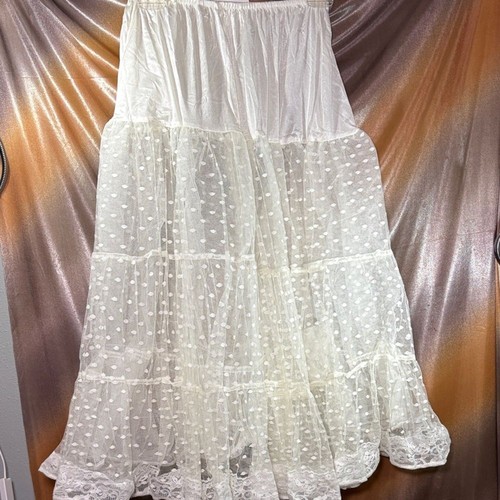 White tiered lace petticoat - tiered,