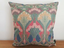  Liberty Ianthe Cushion Cover Cotton & Velvet Fabric Pink Green Art Nouveau 