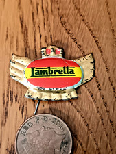Vintage Tin Plate LAMBRETTA Scooter Motorcycle Logo pin badge 1960s