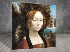 Da Vinci Portrait Ginevra de' Benci FRAMED CANVAS PAINTING ART PRINT 220