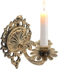 DRELD Antique Wall Candle Sconces Set - Vintage Metal Candle Holders for Taper 