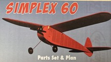 Simplex 60 inch Parts Set & Plan Belair Radio Control Balsa Model Aircraft Kit
