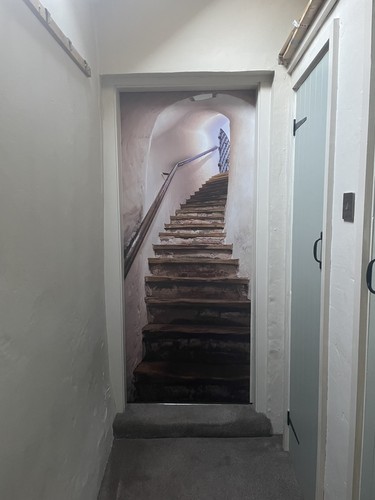 Door mural stone - stone, staircase