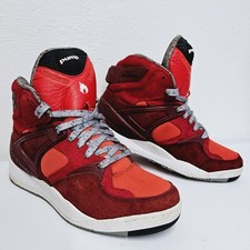 Reebok The Pump Hanon 25th Anniversary Size UK 7 Red Suede Hi Top Trainers Rare