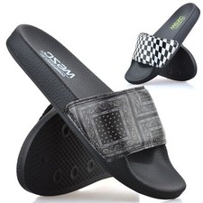 Mens Sliders Slip On Designer Sandals Summer Beach Pool Shower Mules Shoes Size