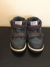 Boys Navy Leather Chukka Boots Kids Ankle Shoes Size 9