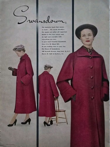 1949 womens red swansdown wool - 1949,
