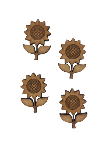 16x sunflower plant 3cm wood - 16x,
