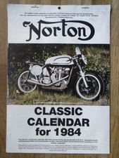 NORTON CLASSIC CALENDAR for 1984 8.25 x 12 in  , classic motorcycles