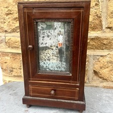 Miniature French Wardrobe  With Mirrored Door, Drawer Under And Shelf Inside