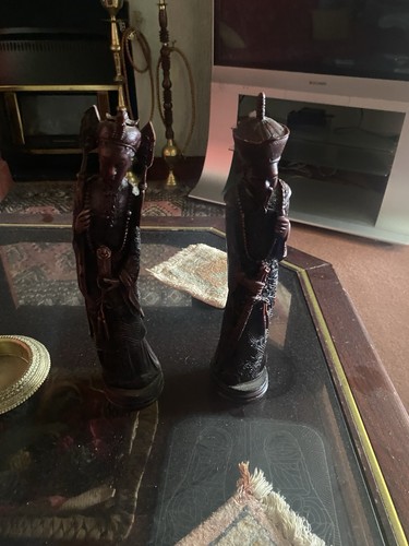 Set carved wooden tribal - of, 2