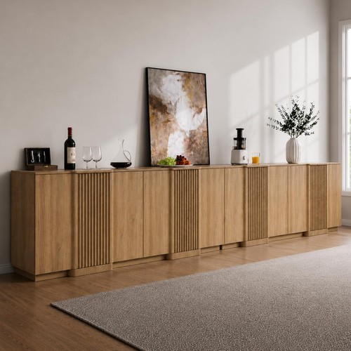 110 fluted wood sideboard - 110",