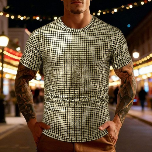 Sequins checkered print men - sequins, men's