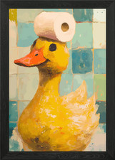 Duck with Toilet Paper Hat