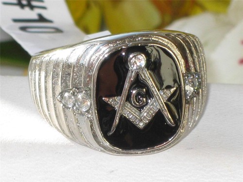 Mens masonic ring onyx - , cz