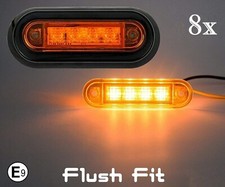 8x 12-24v Flush Fit Led Amber