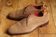 Jeffery West Beige Suede Derby Brogue Shoes Men's UK 8.5 US 9.5 EU 42.5