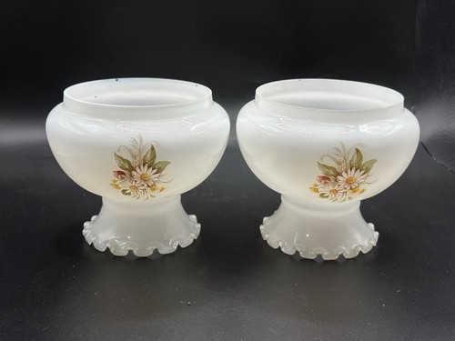 Pair vintage milk glass - milk,