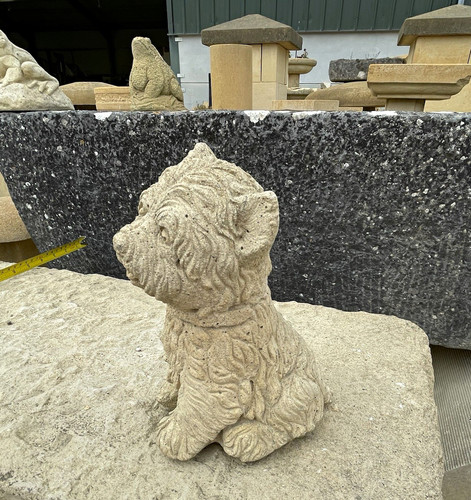 Stone dog garden - dog, statue