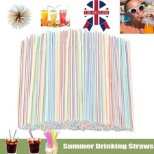 100 Straws Flexible Bendy Birthday Party Plastics Drinking Straws