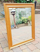 LARGE PINE FRAMED WALL MIRROR - 28.1/4" x 22.1/2"