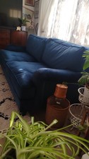 Blue Velvet 3 Seater Sofa 