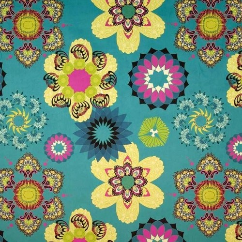 Faux suede retro floral - faux,