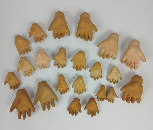 Vintage bisque doll hands - bisque,