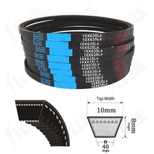 Toothed Roller Drive Belt 10X V Belt (Section Branded 10mm X 8mm) 500La - 1500La