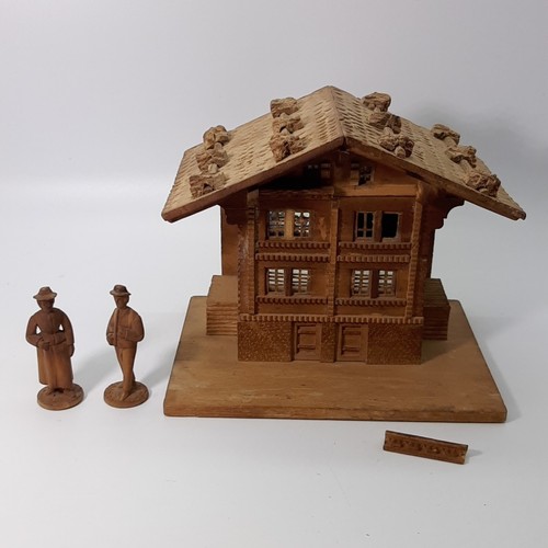 Swiss chalet wooden box with - swiss,