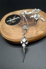 Raven Viking Crow Bird Skull Pendant Necklace Norse Pagan, Alternative Jewellery