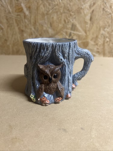 Vintge owl carved tree coffee - tree,