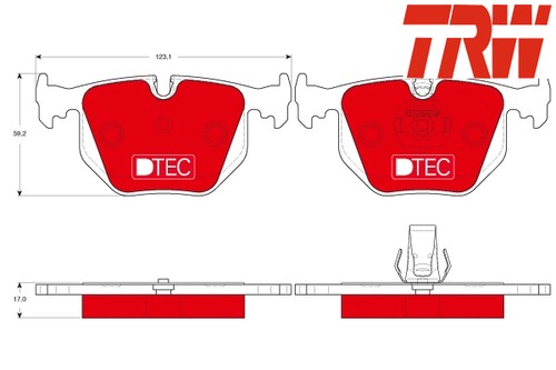 Rear brake pad set disc - set,
