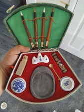 Caligraphy & Stamp Set - Fabric Covered Decorative Box - Used  once