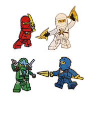 Ninja Go Inspired - 4 Pack Iron On patches transfer Badge 4 Patch Bundle