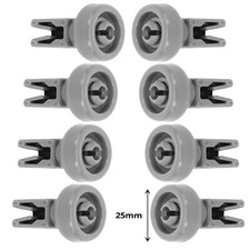 8 x Small Upper Basket Rack Wheel Wheels for Bush Dishwasher 25mm