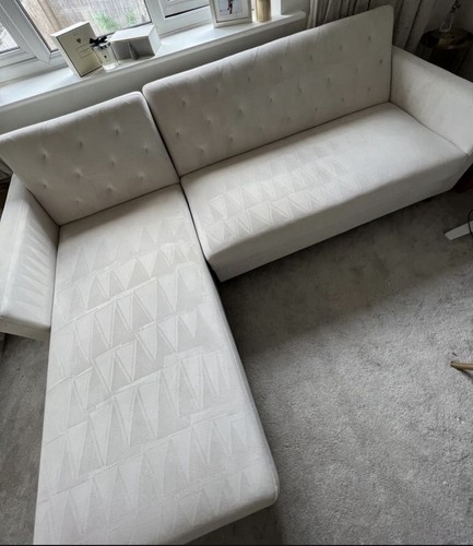 Cream sofa bed - sofa, seater