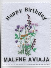 Hand Made Embroidered Birthday