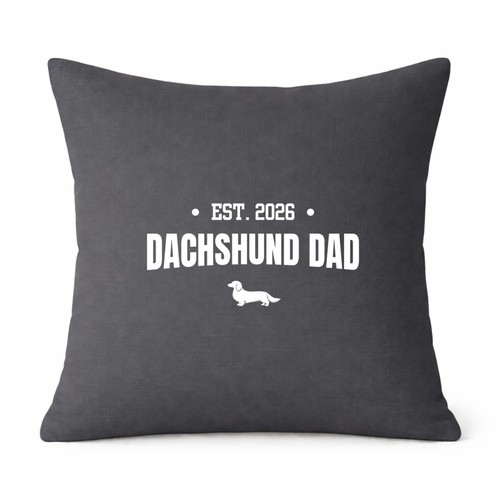 Grey dachshund dad cushion - grey,