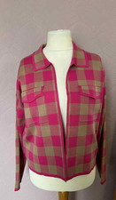Cyrus Lovely Cerise Pink Checked Knitted Jacket Cardigan Size M