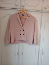 Top Shop Double Breasted Blouse Size 8 Excellent Condition Pale Pink