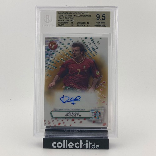 Luis figo autograph bgs9 - figo, bgs9.5