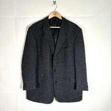 Harris Tweed Jacket Mens Grey Size 48 Blazer Medici Pure New Wool Coat