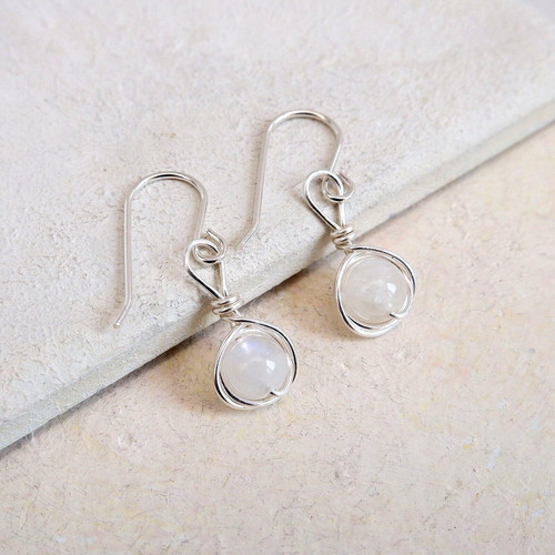 Rainbow moonstone earrings - moonstone,