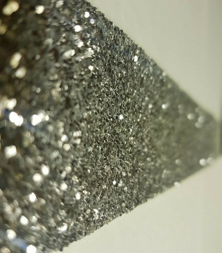 Sparkly silver glitter fabric - glitter,