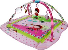 LADIDA Large 110cm Pink 4 in 1 Baby Playmat Light Musical Activity Play Mat Gym