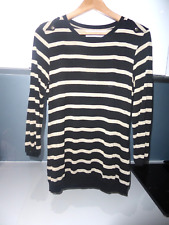 ZARA back shimmering gold cream STRIPED light knitted top sweater Size 10 12 app